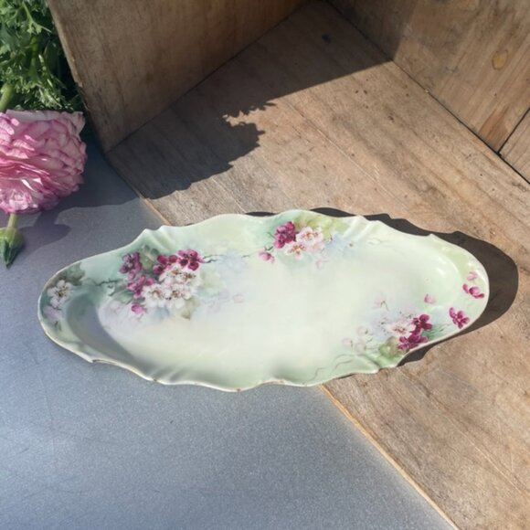 Antique Porcelain Théo Haviland Limoges FRANCE Vintage Celery Dish - Picture 2 of 14